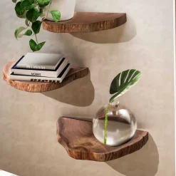 Wohnen Baumscheiben Wandboards aus Akazie Massivholz - Tofana (dreiteilig)