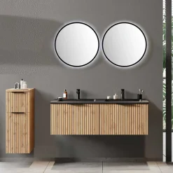 2-Becken Waschtisch im Set modern - Crystoga (vierteilig)^Wohnen Discount