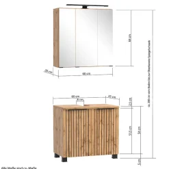 Beckenschrank & Spiegelschrank & Unterschrank - Crystoga (dreiteilig)^Wohnen Discount
