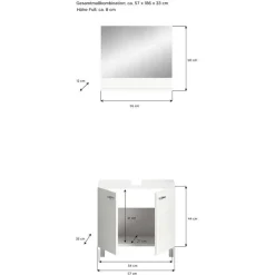 Wohnen Beckenunterschrank und Spiegel Set - Harmone (zweiteilig)