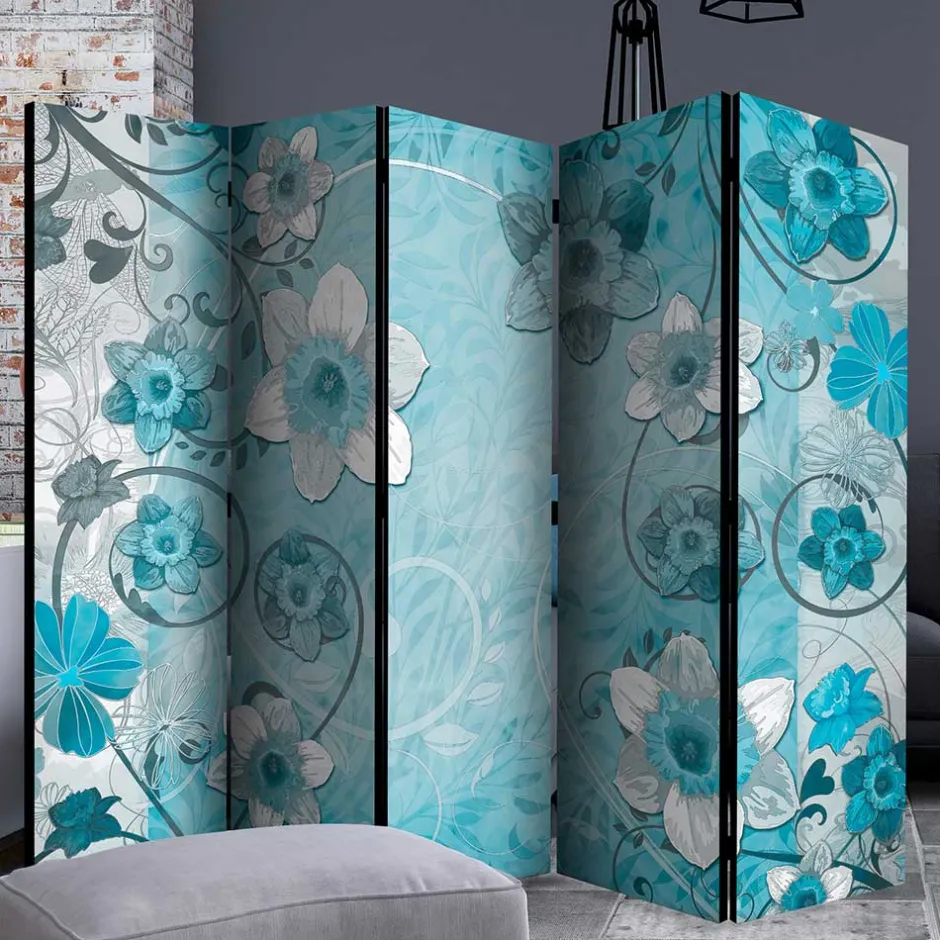 Wohnen Bedruckte Trennwand mit Narzissen Motiv in Blau - Funtana