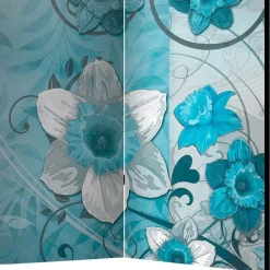 Wohnen Bedruckte Trennwand mit Narzissen Motiv in Blau - Funtana