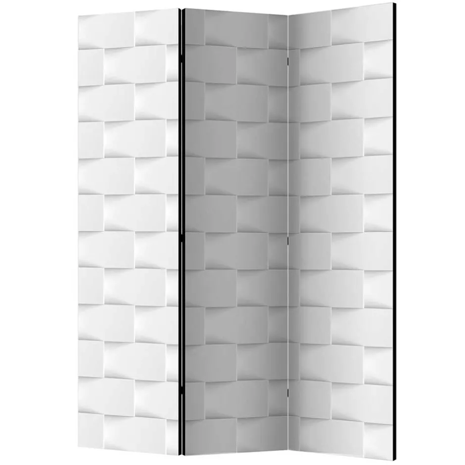 Bedruckter Paravent in Kachel Optik Weiß Hellgrau - Pelevas^Wohnen Outlet