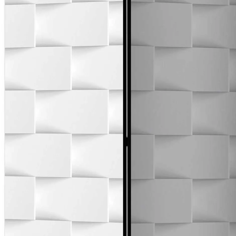 Bedruckter Paravent in Kachel Optik Weiß Hellgrau - Pelevas^Wohnen Outlet