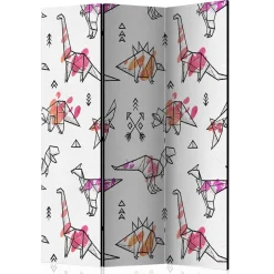 Bedruckter Paravent mit Origami Dinos - LittleBill^Wohnen Sale