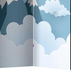 Bedruckter Paravent mit Rakete & Berglandschaft - Kayonar^Wohnen Discount