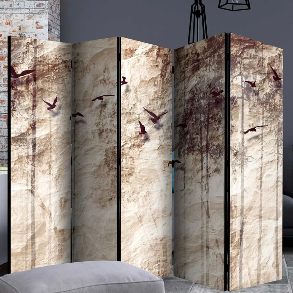 Bedruckter Paravent mit Vögel Bäume Motiv - Estoron^Wohnen Best