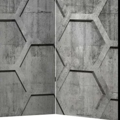 Bedruckter Paravent mit Wabenmuster in Grau - Heavens^Wohnen Online