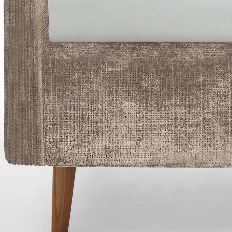 Wohnen Beigefarbenes Polsterbett mit Bezug aus Boucle - Tudan