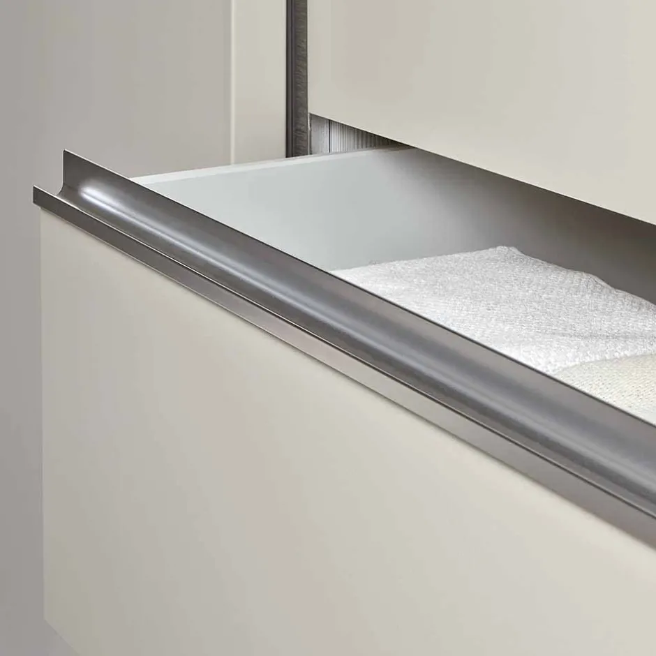 Beiger Schlafzimmerschrank Pastranav mit sechs Schubladen^Wohnen