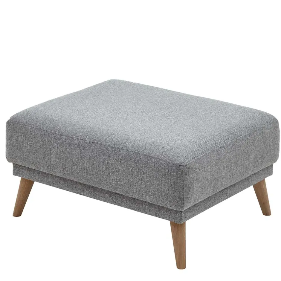 Wohnen Beistellhocker aus Strukturstoff Grau - Lyanez