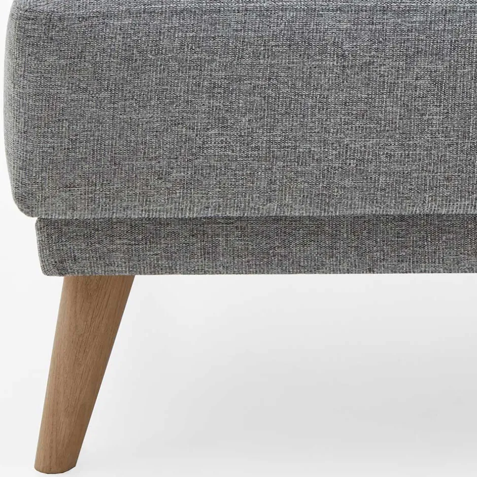 Wohnen Beistellhocker aus Strukturstoff Grau - Lyanez