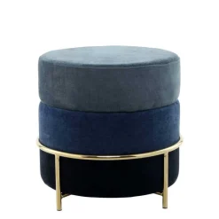 Wohnen Beistellhocker in Blautönen und Gold - Vadrus