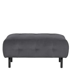 Beistellhocker in Dunkelgrau Samtbezug - Pingdong^Wohnen Outlet