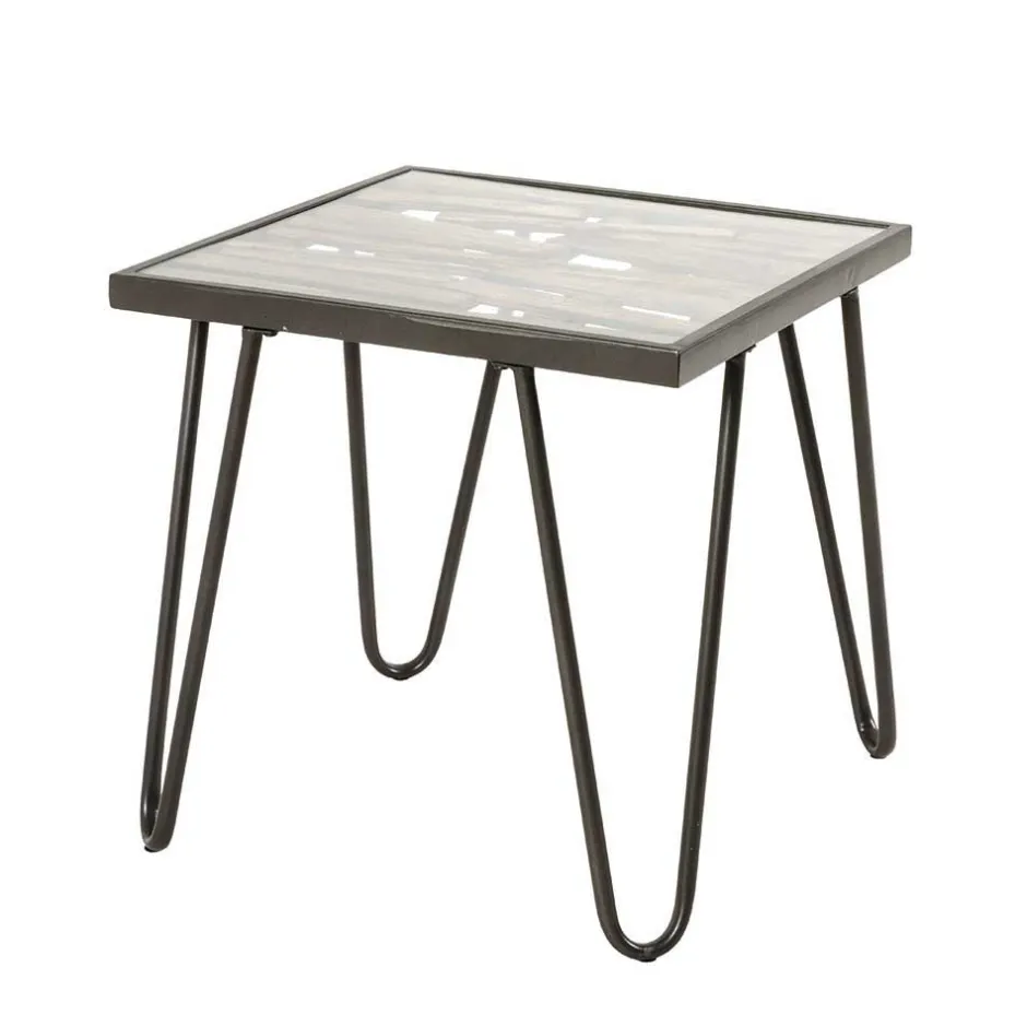 Wohnen Beistelltisch aus Glas & Holz & Stahl - Zilandra