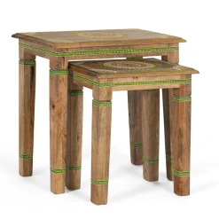 Wohnen Beistelltisch Duo im Boho Style - Losvonos (zweiteilig)