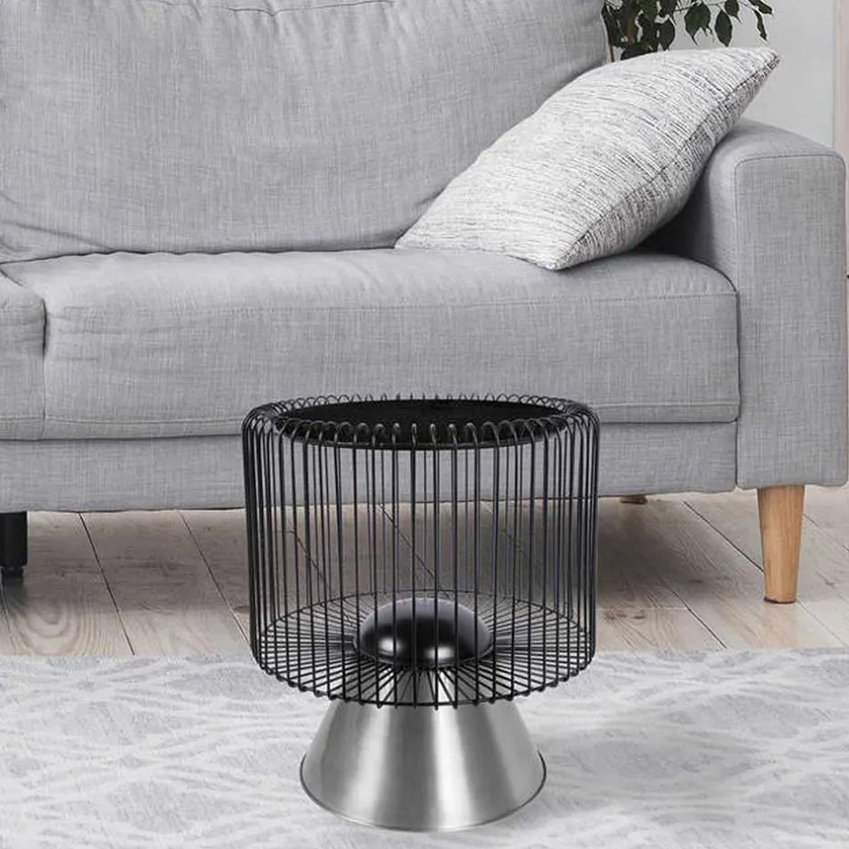 Wohnen Beistelltisch in Schwarz Marmorplatte - Davork