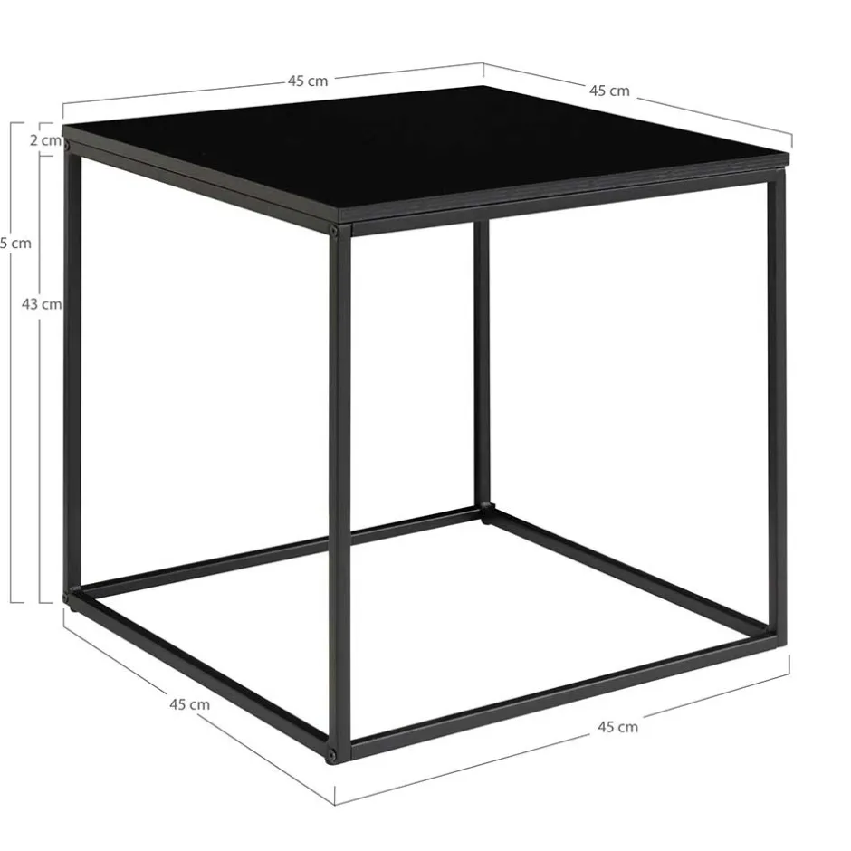 Beistelltisch mit Bügelgestell in Schwarz - Espnoz^Wohnen Outlet