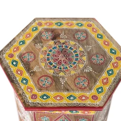 Wohnen Beistelltisch mit farbenfrohen Mandalas und Mustern - Jambi