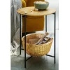 Wohnen Beistelltisch mit Korbablage aus Metall in Gold - Harmone