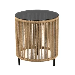 Beistelltisch mit Rauchglas Platte - Pharina^Wohnen