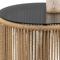 Beistelltisch mit Rauchglas Platte - Pharina^Wohnen