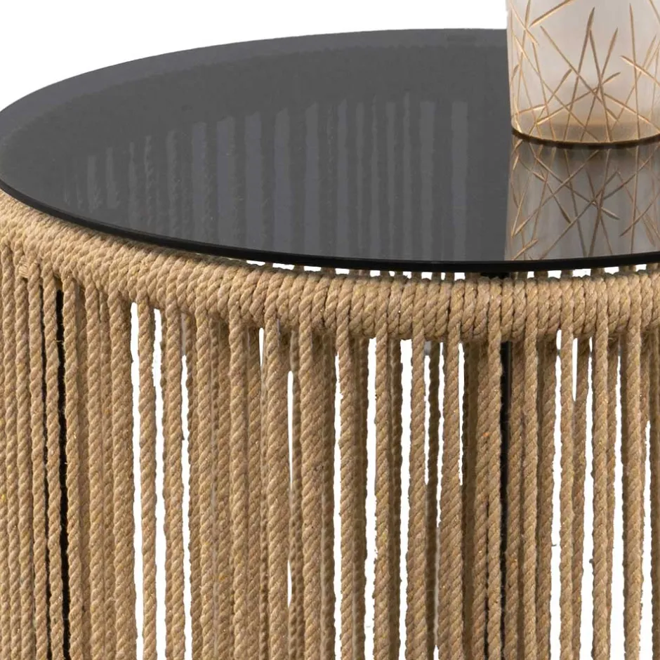 Beistelltisch mit Rauchglas Platte - Pharina^Wohnen