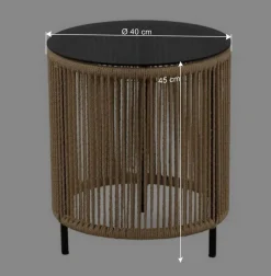 Beistelltisch mit Rauchglas Platte - Pharina^Wohnen