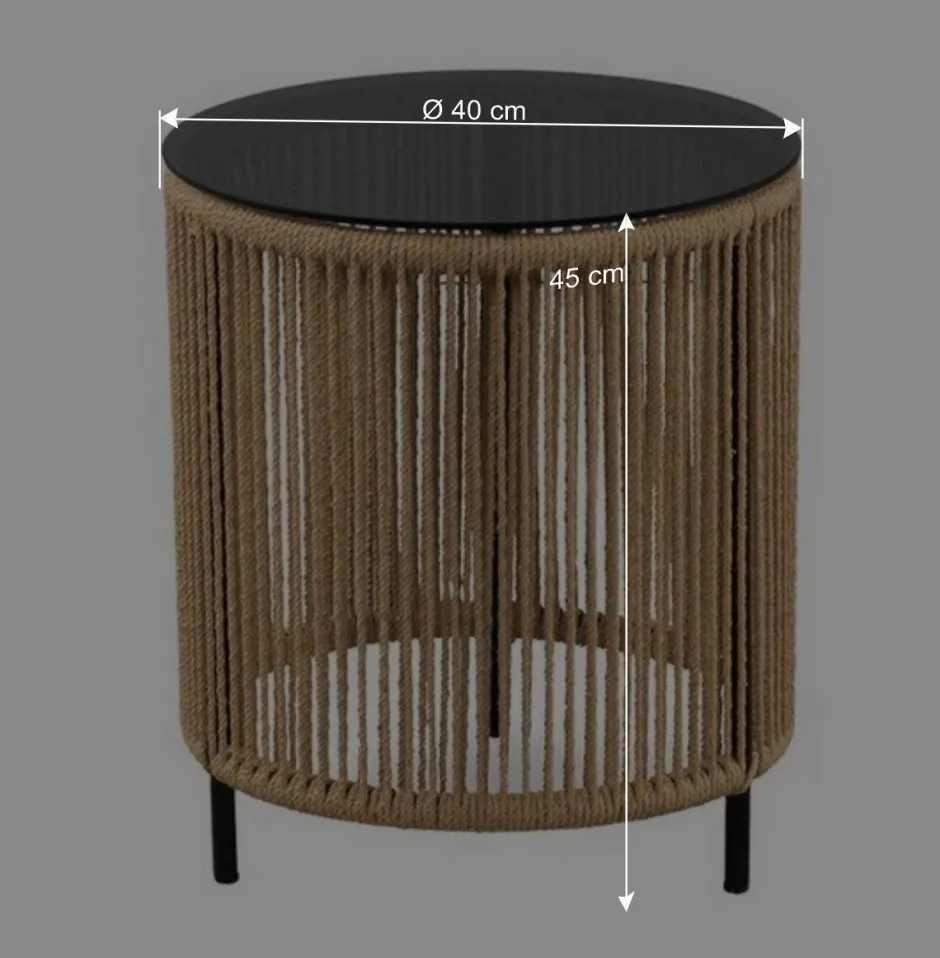 Beistelltisch mit Rauchglas Platte - Pharina^Wohnen