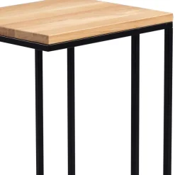 Wohnen Beistelltisch mit Wildeiche geölt Tanja & Metall Schwarz lackiert