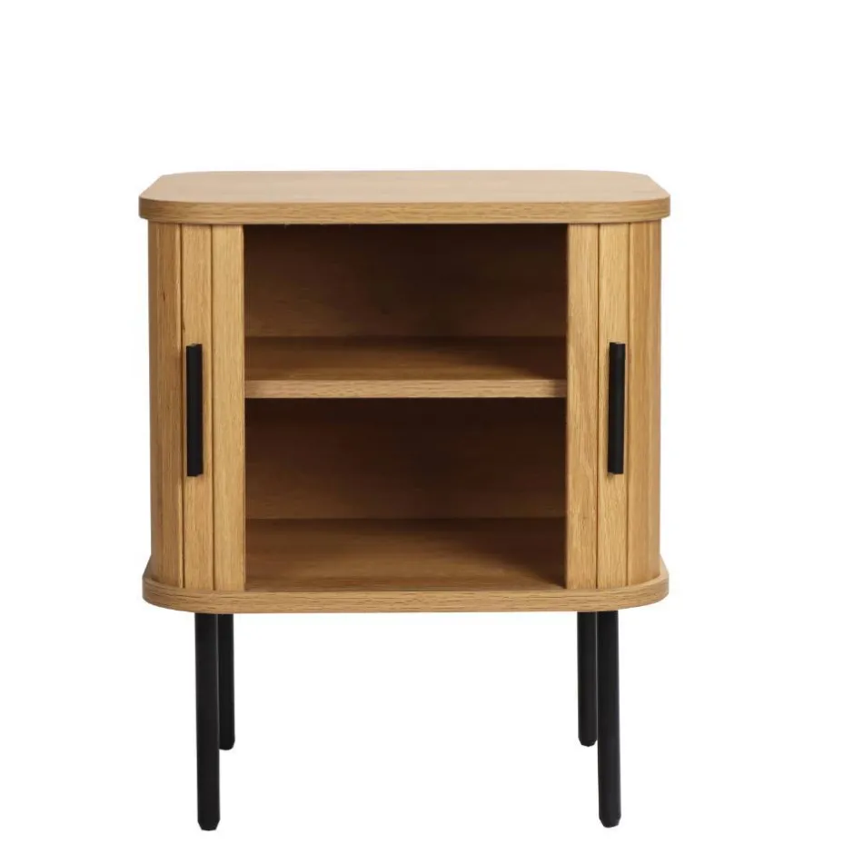 Wohnen Beistelltisch Nachtkommode mit Schiebetüren - Barnetta