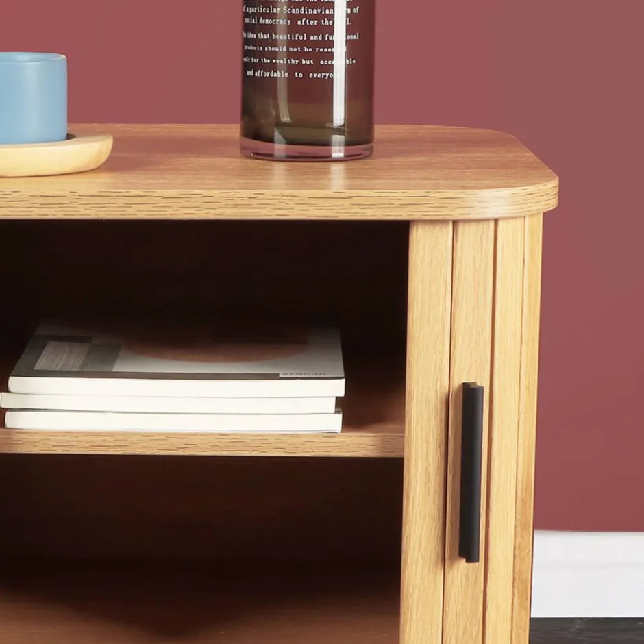 Wohnen Beistelltisch Nachtkommode mit Schiebetüren - Barnetta