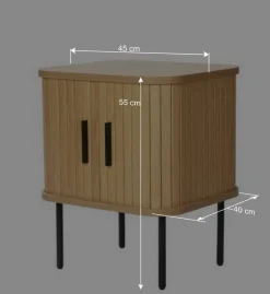 Wohnen Beistelltisch Nachtkommode mit Schiebetüren - Barnetta
