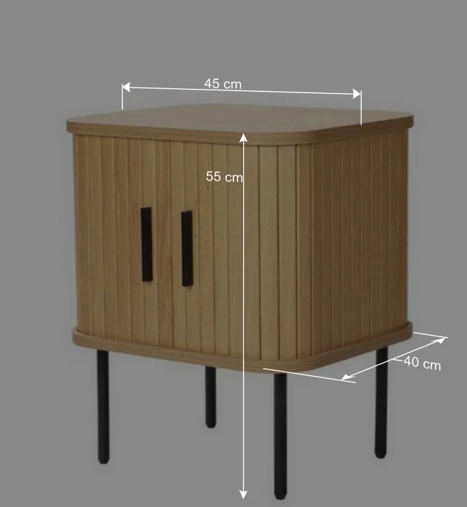 Wohnen Beistelltisch Nachtkommode mit Schiebetüren - Barnetta