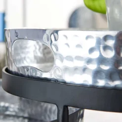 Beistelltische mit Tabletts in Silber - Makimona (zweiteilig)^Wohnen Discount