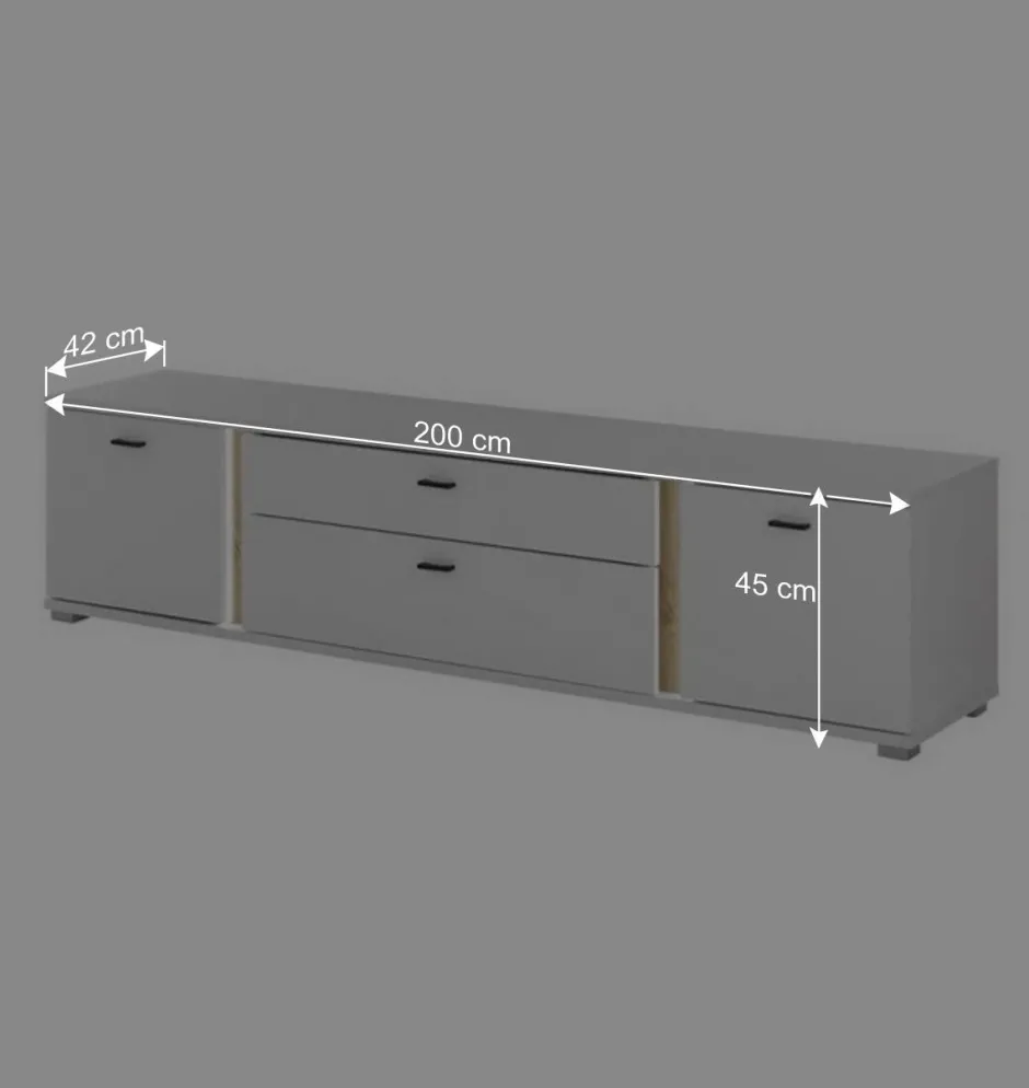 Wohnen Beleuchtete TV Anbauwand Möbelset - Racelyn (dreiteilig)