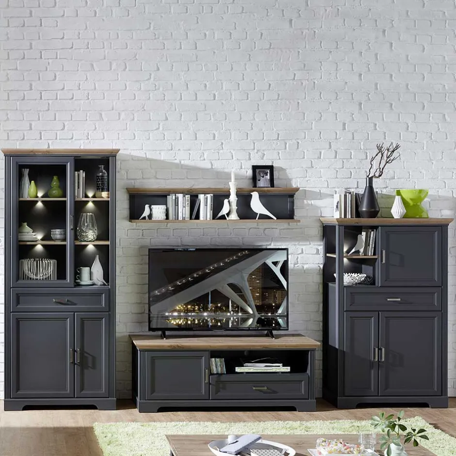 Beleuchtete TV Wohnwand Landhaus - Thumbs (vierteilig)^Wohnen Hot