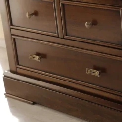 Wohnen Beleuchtete Vitrine in Walnuss Braun - Istefanio