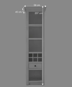 Wohnen Beleuchtete Wohnwand Chelles im weißem Landhausstil (vierteilig)