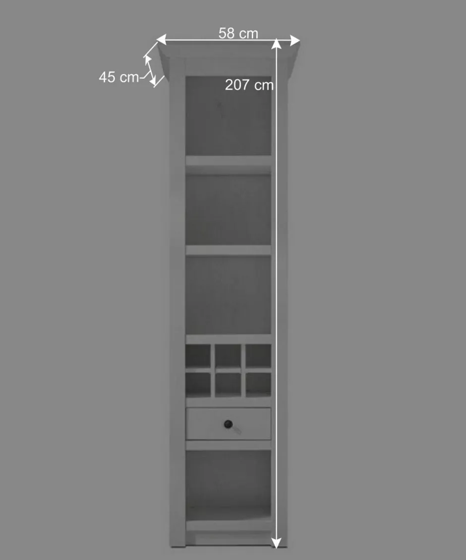 Wohnen Beleuchtete Wohnwand Chelles im weißem Landhausstil (vierteilig)
