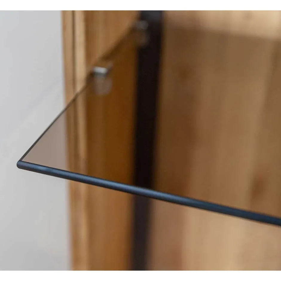 Wohnen Beleuchteter Vitrinenschrank 2-türig - Cocondar