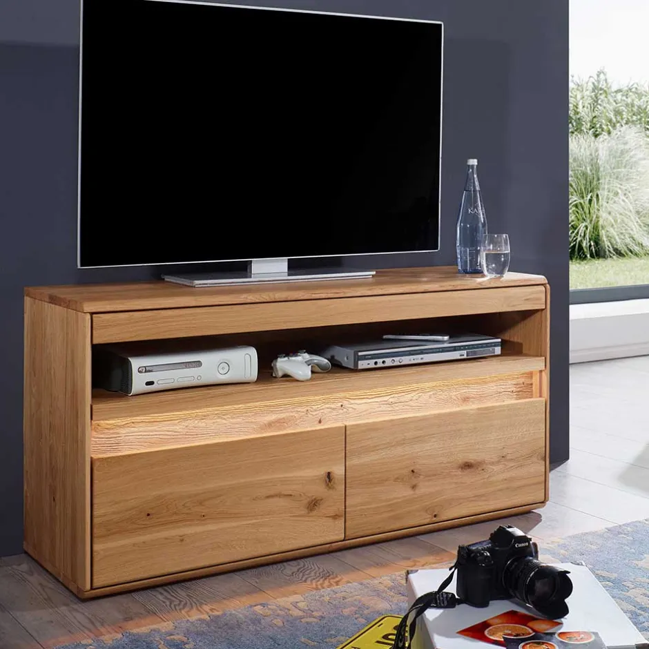 Beleuchtetes TV Element aus massiver Wildeiche - Acmida^Wohnen Hot
