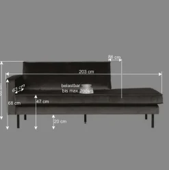 Bequemes Daybed mit Samt Nustra in Gelb^Wohnen Clearance