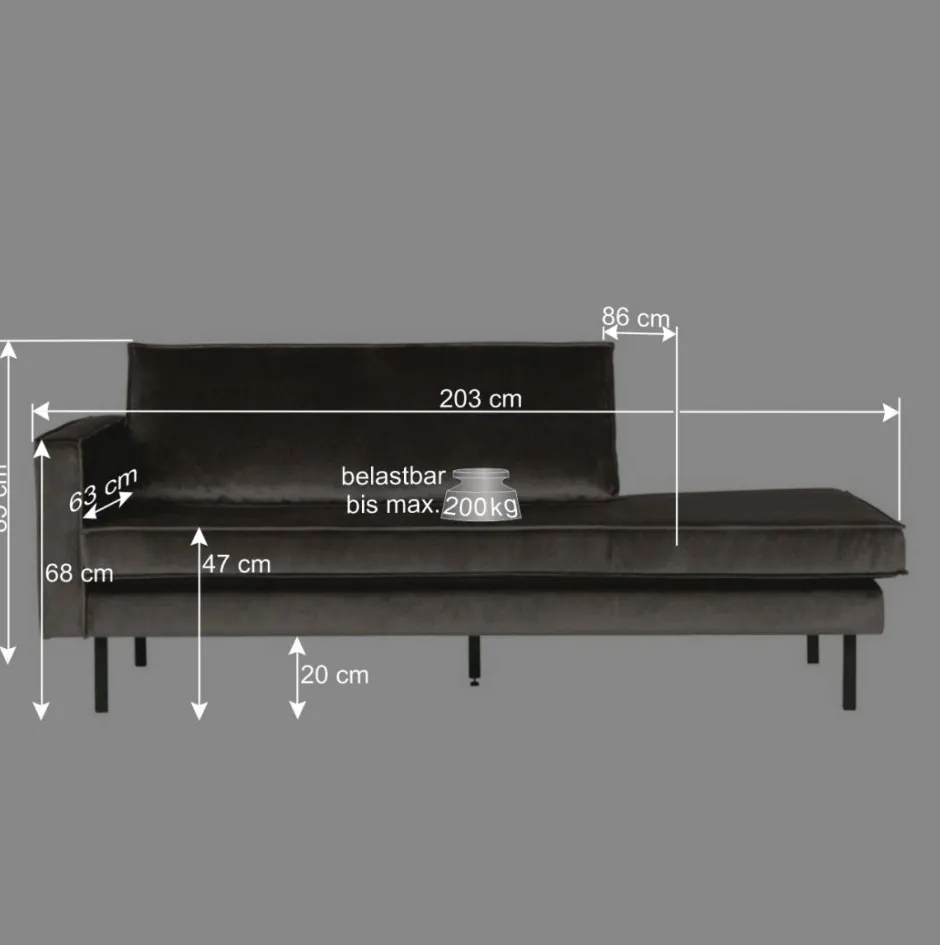 Bequemes Daybed mit Samt Nustra in Gelb^Wohnen Clearance