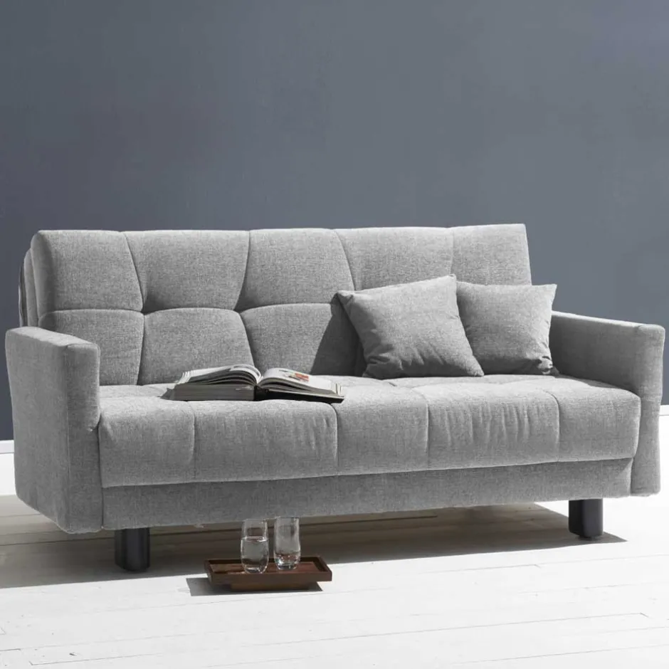 Bequemes Flachgewebe Faltsofa in Grau - Yirma^Wohnen Outlet