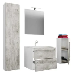 Betonoptik Badezimmermöbel Set - Salvadore (vierteilig)^Wohnen Clearance