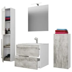 Betonoptik Badezimmermöbel Set - Salvadore (vierteilig)^Wohnen Clearance
