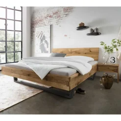 Bett & Nachtkommoden aus Wildeiche - Aryvano (dreiteilig)^Wohnen