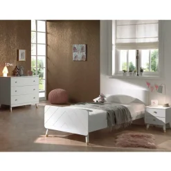 Wohnen Bett & Nachtkonsole & Kommode - Zimventa I (dreiteilig)