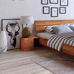 Bett Alcarizora aus Kernbuche Massivholz^Wohnen New